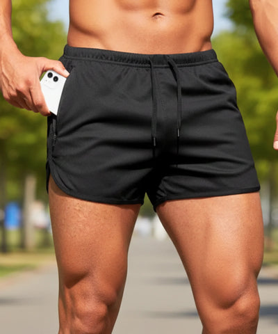 Comprar shorts corrida masculino dry fit bolso com zíper leve respirável academia barato ou em promoção