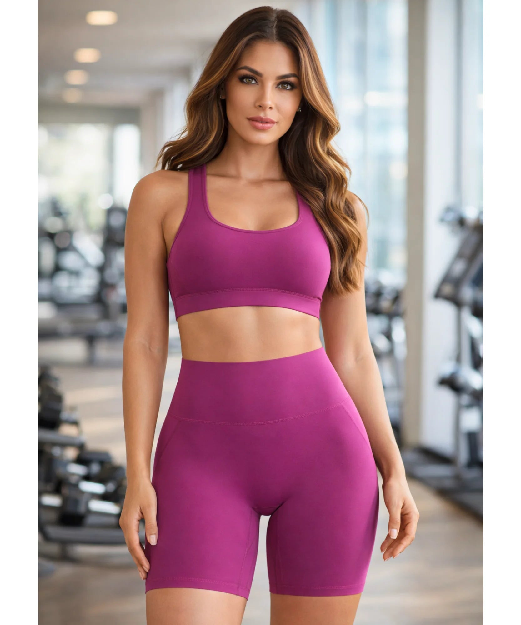Comprar shorts fitness feminino cintura alta compressão suplex modelador para academia treino corrida barato ANELLIMN