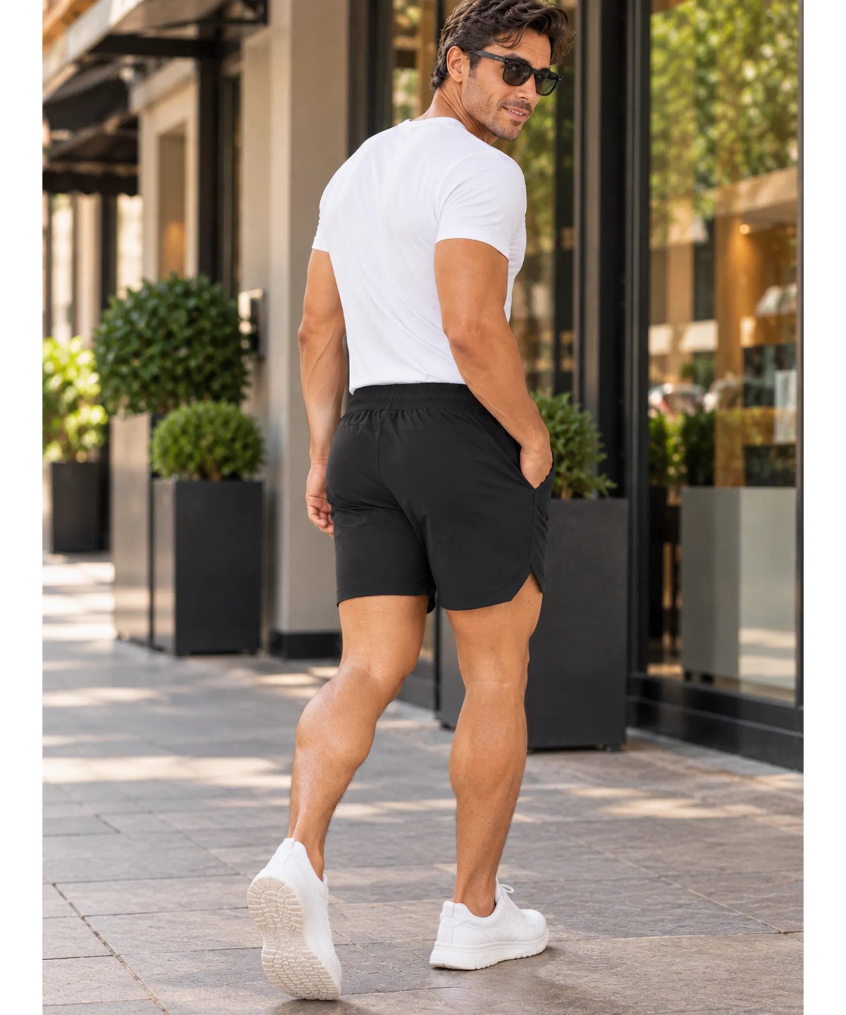 Comprar shorts masculino curto dry fit preto em promoção Anellimn
