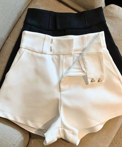 Comprar shorts social feminino branco cós largo estruturado barato Anellimn