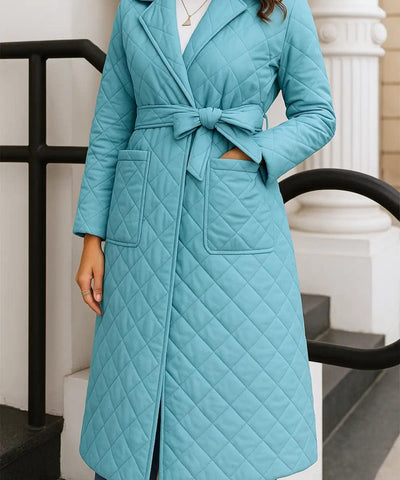Sobretudo Feminino Matelassado com Cinto Elegante | Meliuz