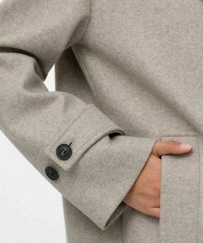 Comprar sobretudo feminino de lã batida com forro elegante corte reto para inverno urbano barato ZARA