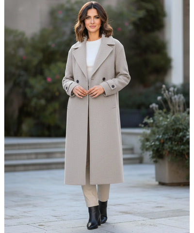 Comprar sobretudo feminino de lã batida com forro elegante corte reto para inverno urbano barato ZARA