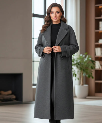 Sobretudo Feminino de Lã Batida Elegante e Clássico | Lusere