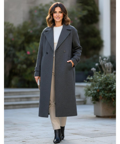 Comprar sobretudo feminino de lã batida com forro elegante corte reto para inverno urbano barato ZARA