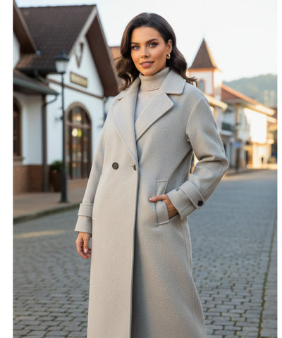 Sobretudo Feminino de Lã Batida Elegante e Clássico | Lusere