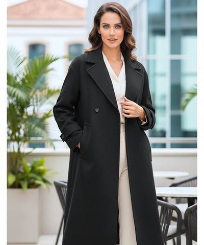 Sobretudo Feminino de Lã Batida Elegante e Clássico | Lusere