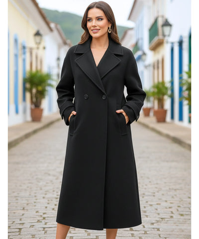 Sobretudo Feminino de Lã Batida Elegante e Clássico | Lusere