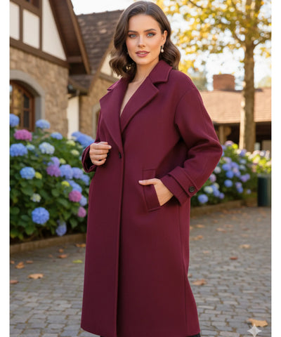 Sobretudo Feminino de Lã Batida Elegante e Clássico | Lusere