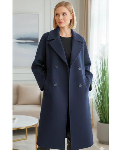 Sobretudo Feminino de Lã Batida com Corte Elegante | Lakarta