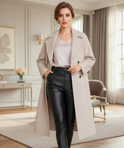 Sobretudo Feminino de Lã Batida com Corte Elegante | Lakarta