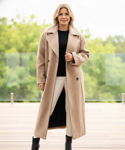 Sobretudo Feminino de Lã Batida com Corte Elegante | Lakarta