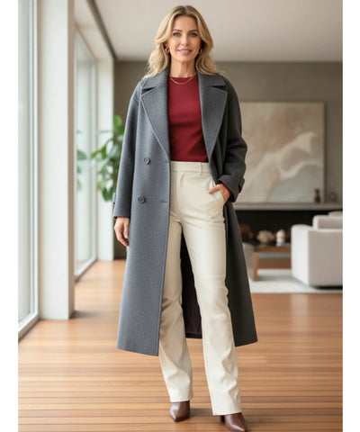 Sobretudo Feminino de Lã Batida com Corte Elegante | Lakarta