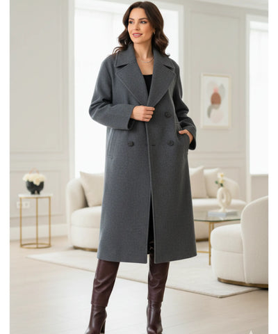 Sobretudo Feminino de Lã Batida com Corte Elegante | Lakarta