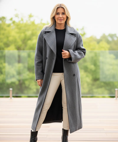 Sobretudo Feminino de Lã Batida com Corte Elegante | Lakarta