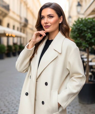 Sobretudo Feminino de Lã Batida com Corte Elegante | Lakarta