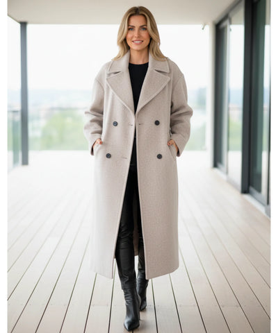 Sobretudo Feminino de Lã Batida com Corte Elegante | Lakarta