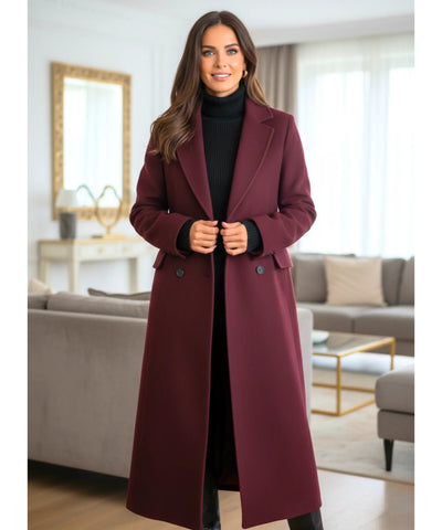 Sobretudo Feminino Longo de Lã Batida com Corte Clássico | Emma