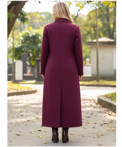 Comprar sobretudo feminino longo bordo de lã batida com corte estruturado e botões duplos elegante para inverno sofisticado barato ZARA

