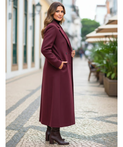 Sobretudo Feminino Longo de Lã Batida com Corte Clássico | Emma