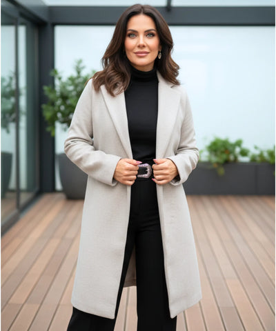 Comprar sobretudo feminino longo de lã batida elegante com corte estruturado para looks urbanos sofisticados e inverno ZARA