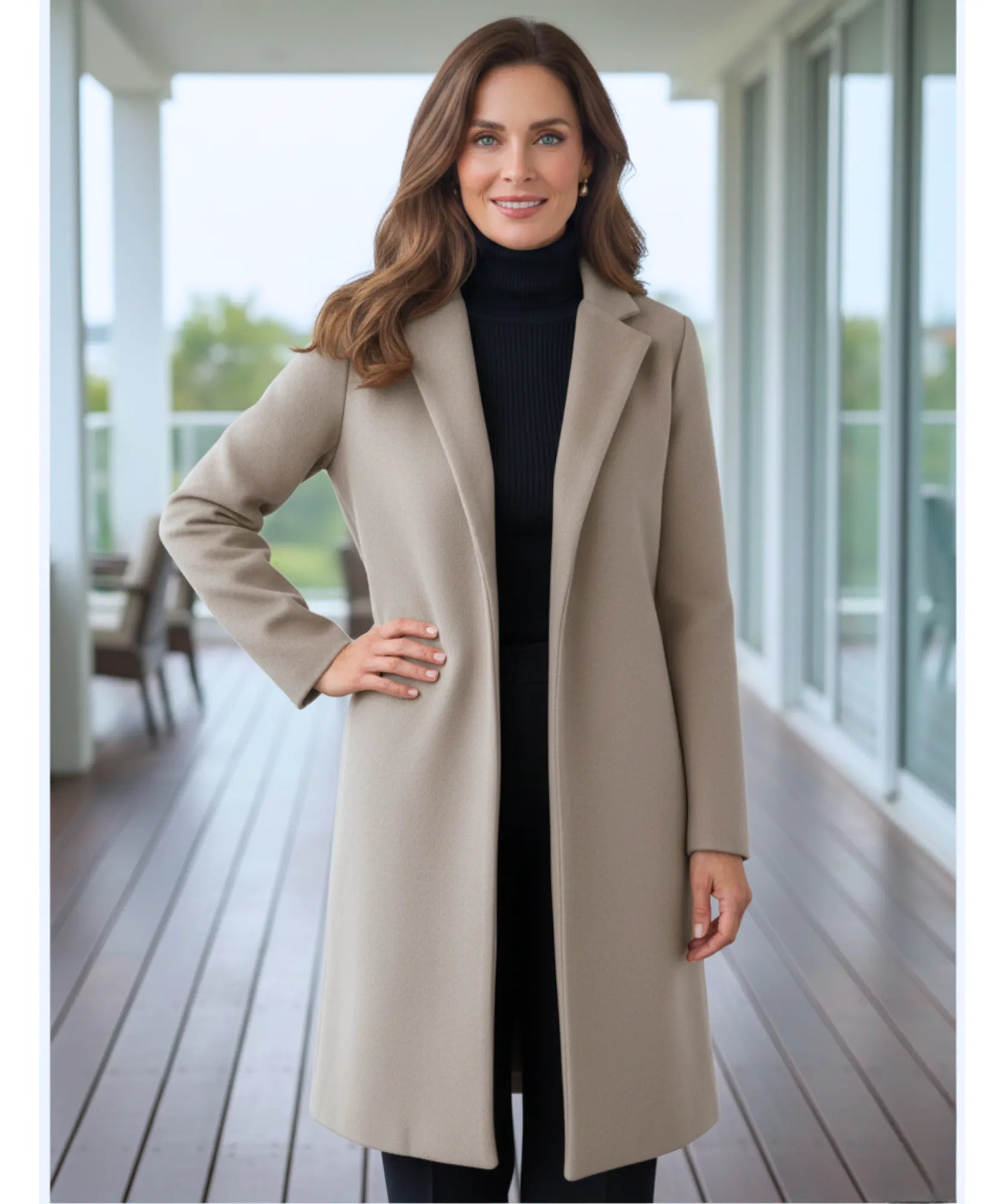 Comprar sobretudo feminino longo de lã batida elegante com corte estruturado para looks urbanos sofisticados e inverno ZARA