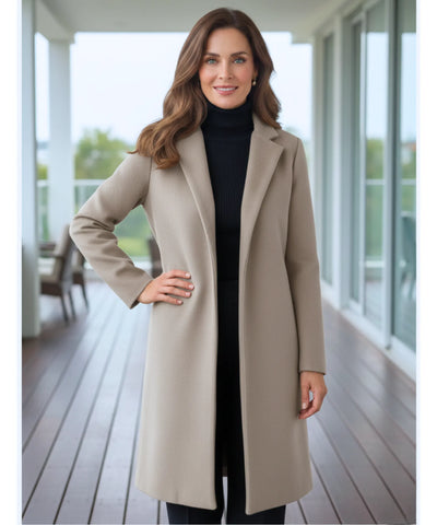 Comprar sobretudo feminino longo de lã batida elegante com corte estruturado para looks urbanos sofisticados e inverno ZARA