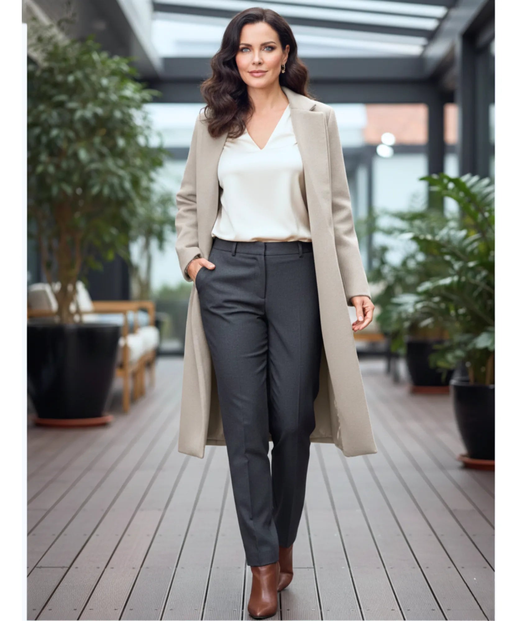 Comprar sobretudo feminino longo de lã batida elegante com corte estruturado para looks urbanos sofisticados e inverno ZARA