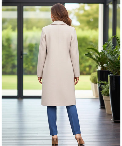 Comprar sobretudo feminino longo de lã batida elegante com corte estruturado para looks urbanos sofisticados e inverno ZARA