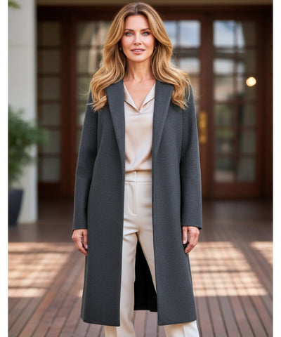 Comprar sobretudo feminino longo de lã batida elegante com corte estruturado para looks urbanos sofisticados e inverno ZARA