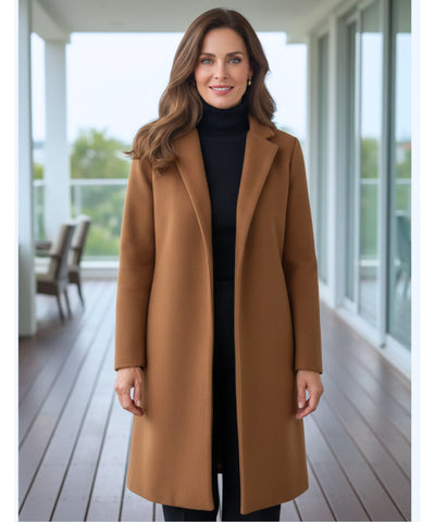 Comprar sobretudo feminino longo de lã batida elegante com corte estruturado para looks urbanos sofisticados e inverno ZARA