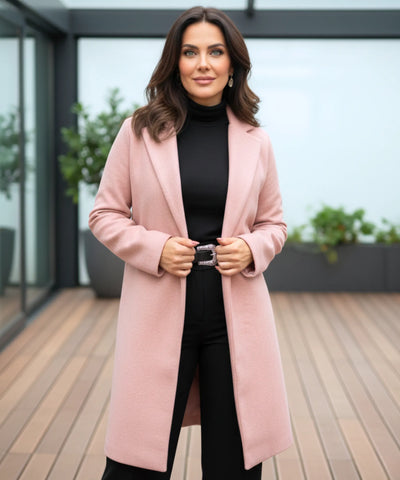 Comprar sobretudo feminino longo de lã batida elegante com corte estruturado para looks urbanos sofisticados e inverno ZARA