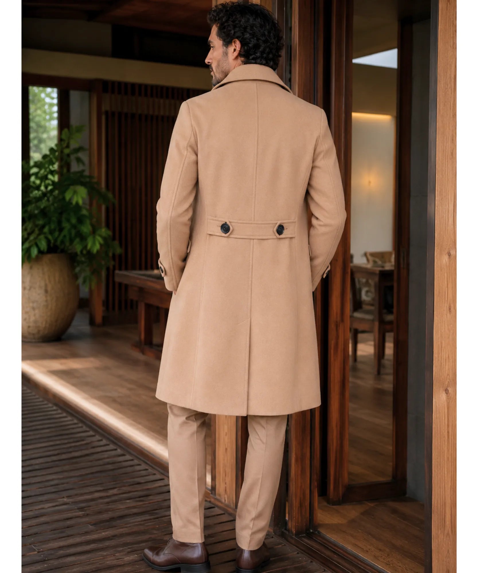 Comprar sobretudo masculino lã batida social elegante dupla abotoadura inverno resistente premium em promoção ZARA