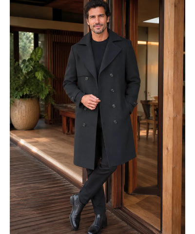 Comprar sobretudo masculino lã batida social elegante dupla abotoadura inverno resistente premium em promoção ZARA