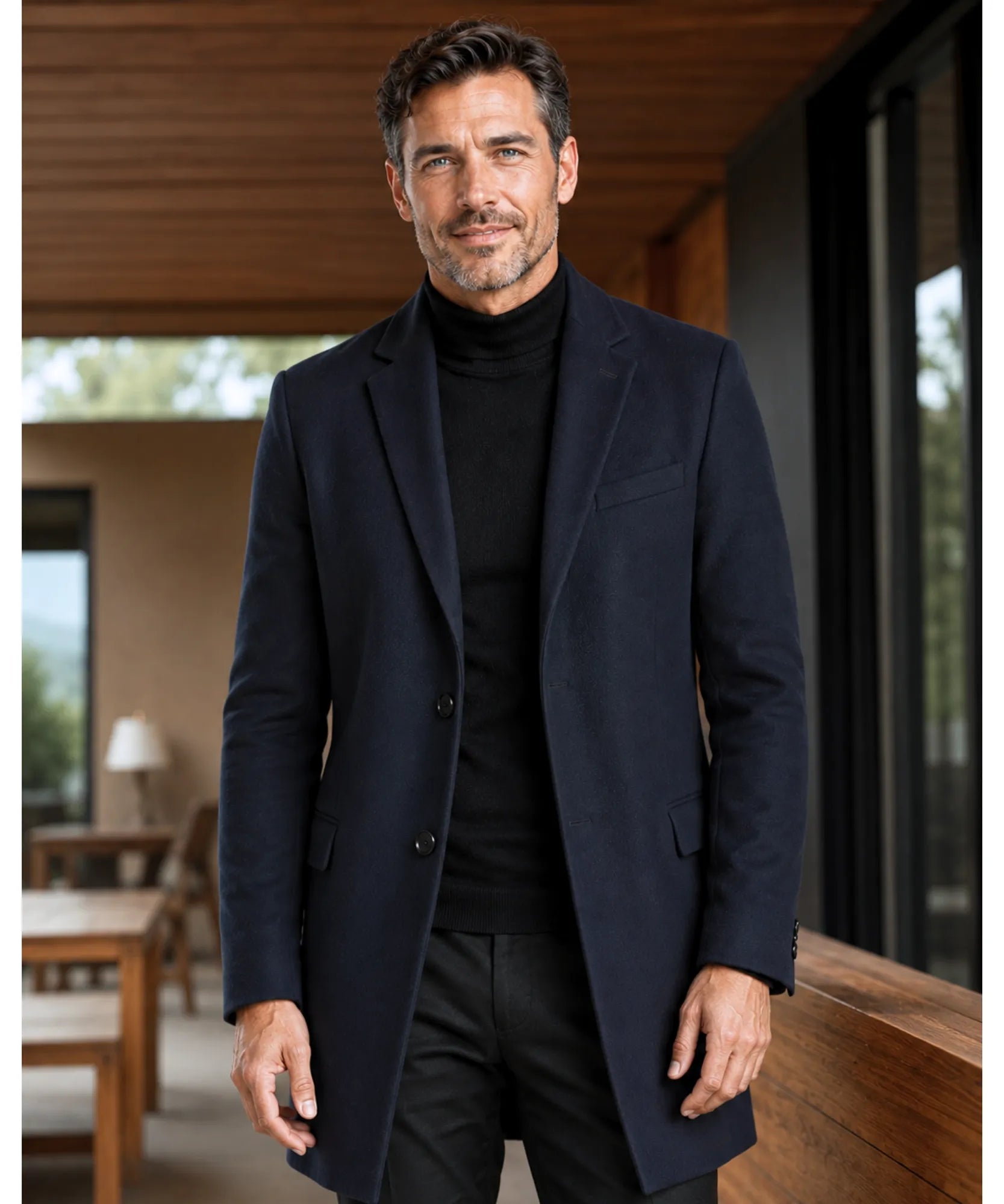 Comprar sobretudo masculino lã batida premium social longo elegante inverno barato em promoção ANELLIMN