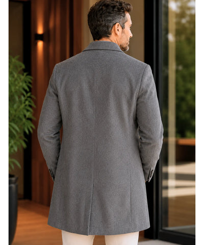 Comprar sobretudo masculino lã batida premium social longo elegante inverno barato em promoção ANELLIMN