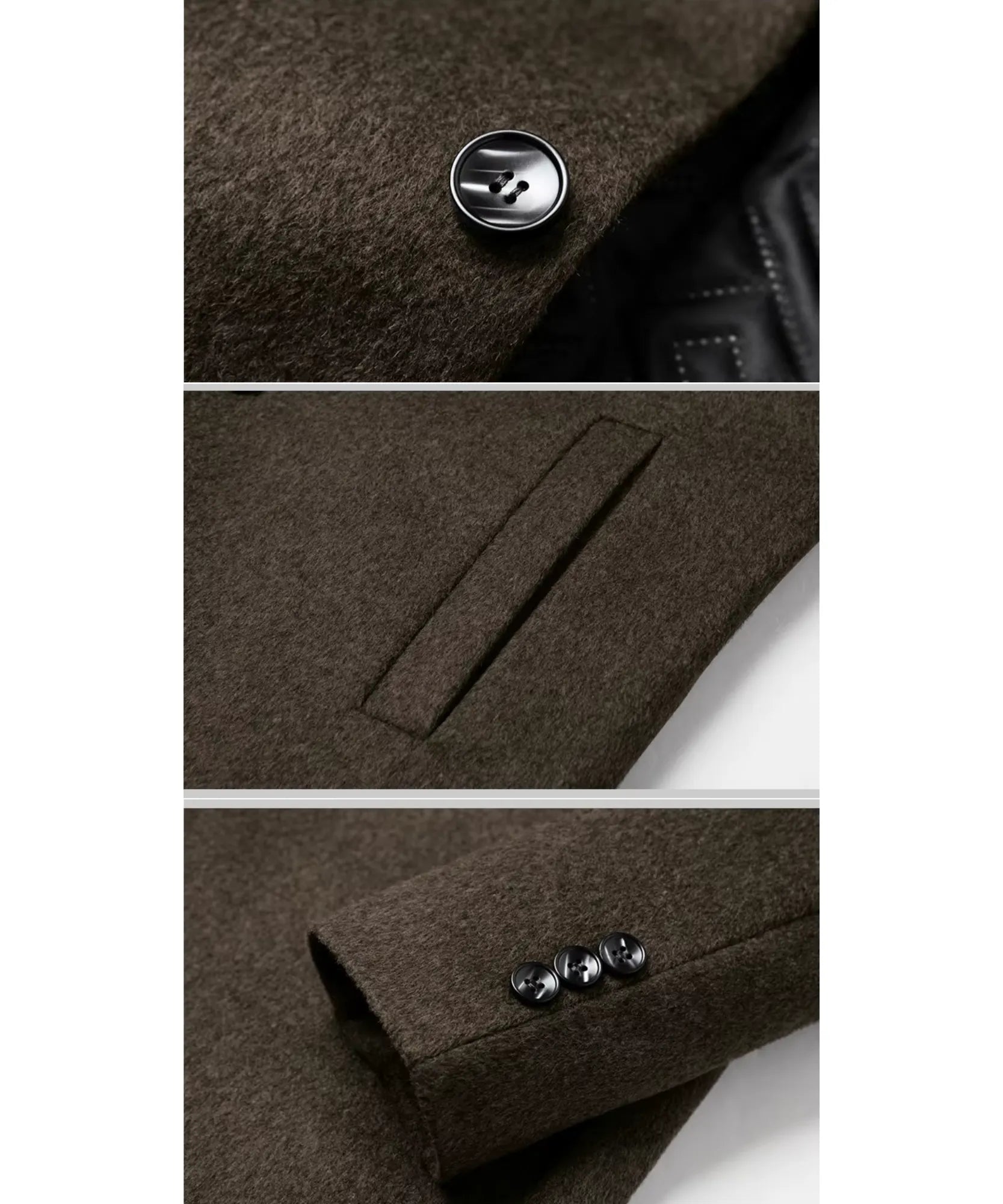 Comprar sobretudo masculino lã batida premium social longo elegante inverno barato em promoção ANELLIMN