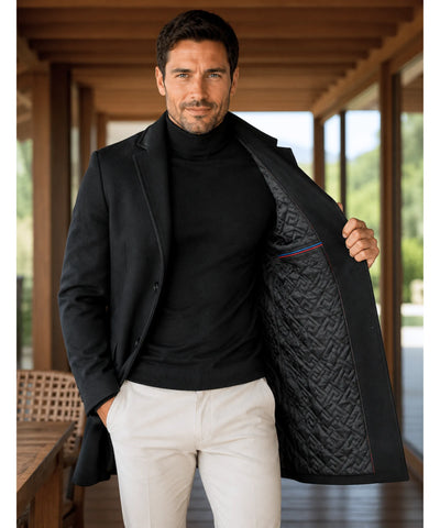 Comprar sobretudo masculino lã batida premium social longo elegante inverno barato em promoção ANELLIMN