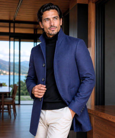 Comprar sobretudo masculino lã gola padre botões social elegante executivo trabalho barato em promoção ZARA