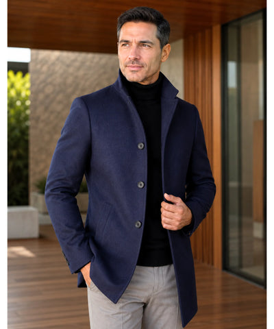 Comprar sobretudo masculino lã gola padre botões social elegante executivo trabalho barato em promoção ZARA