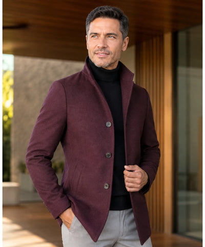 Comprar sobretudo masculino lã gola padre botões social elegante executivo trabalho barato em promoção ZARA