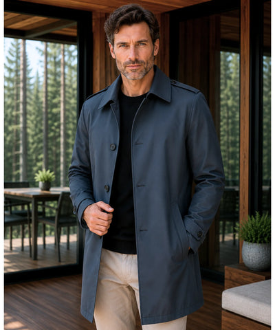 Comprar sobretudo masculino longo botões social elegante executivo trabalho formal em promoção ANELLIMN
