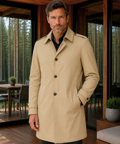 Comprar sobretudo masculino longo botões social elegante executivo trabalho formal em promoção ANELLIMN