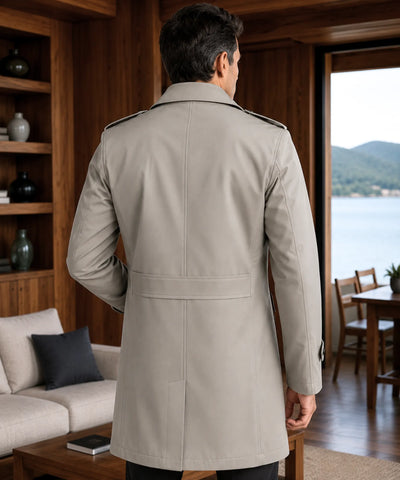 Comprar sobretudo masculino longo botões social elegante executivo trabalho formal em promoção ANELLIMN