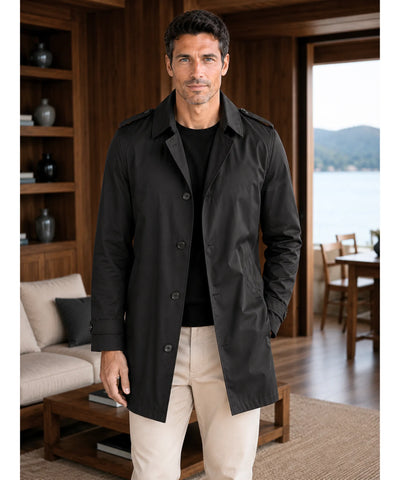 Comprar sobretudo masculino longo botões social elegante executivo trabalho formal em promoção ANELLIMN