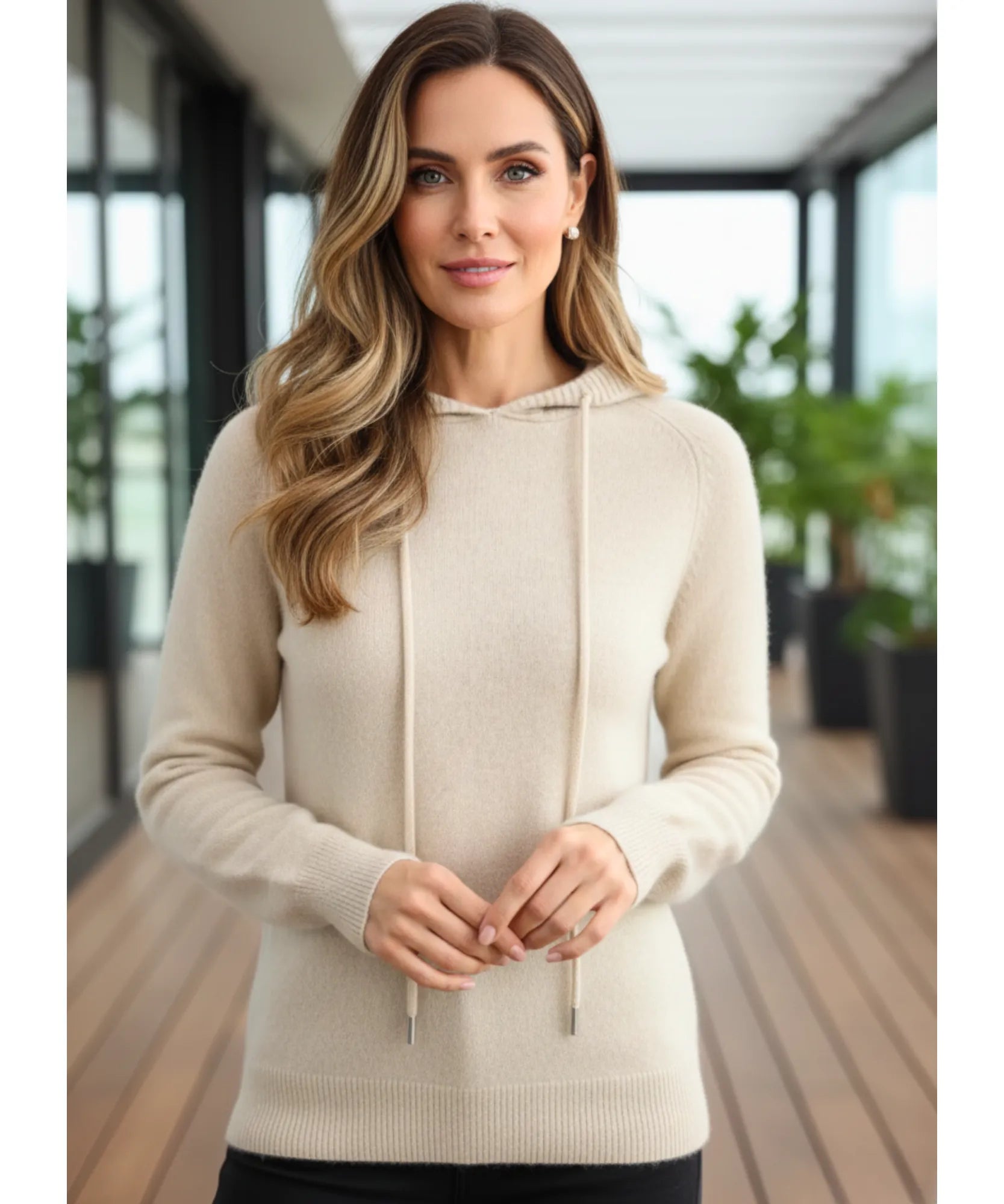 Comprar Suéter Feminino Tricô Capuz Manga Longa Oversized confortável inverno trabalho casual barato promoção ZARA