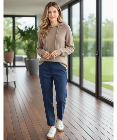 Comprar Suéter Feminino Tricô Capuz Manga Longa Oversized confortável inverno trabalho casual barato promoção ZARA