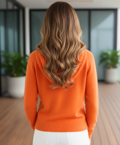 Comprar Suéter Feminino Tricô Capuz Manga Longa Oversized confortável inverno trabalho casual barato promoção ZARA