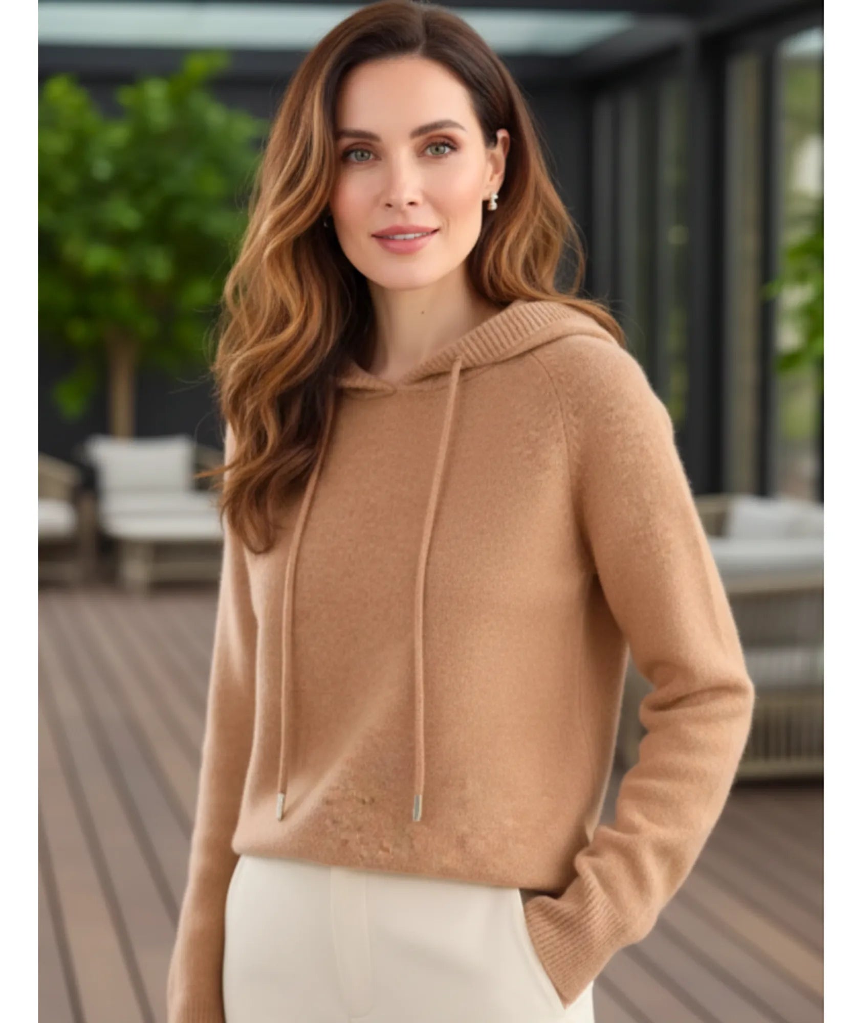 Comprar Suéter Feminino Tricô Capuz Manga Longa Oversized confortável inverno trabalho casual barato promoção ZARA