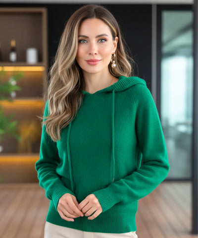 Comprar Suéter Feminino Tricô Capuz Manga Longa Oversized confortável inverno trabalho casual barato promoção ZARA